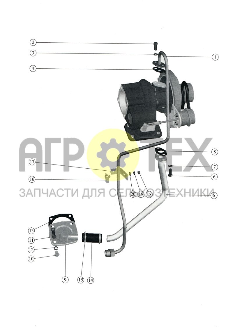 Маслопроводы турбокомпрессора (Д-245С2) (№9 на схеме)